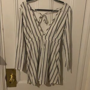 Black and white stripped romper